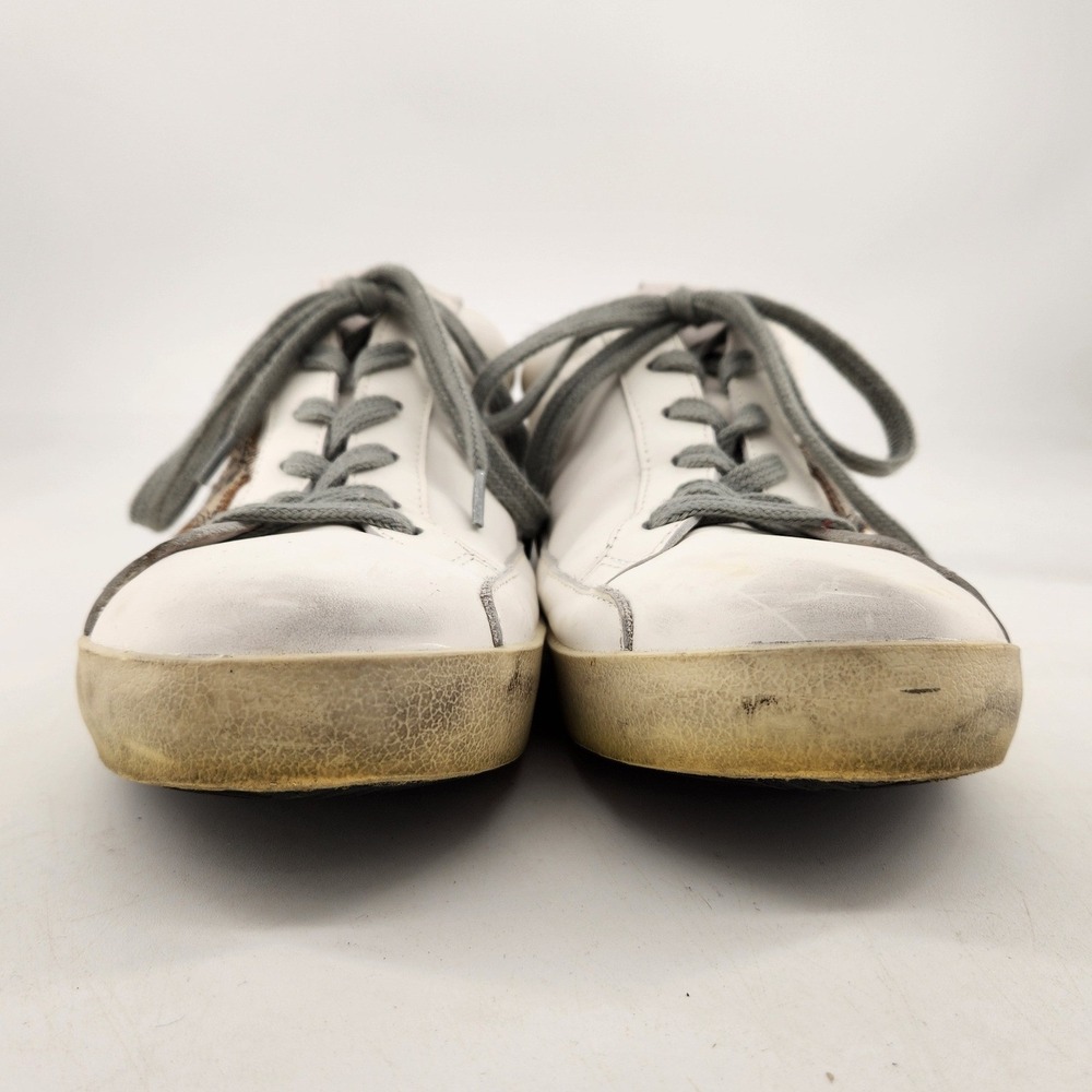 Golden Goose Superstar Sneakers Women 41 White Purple Distressed Leather Italy - Picture 2 of 14